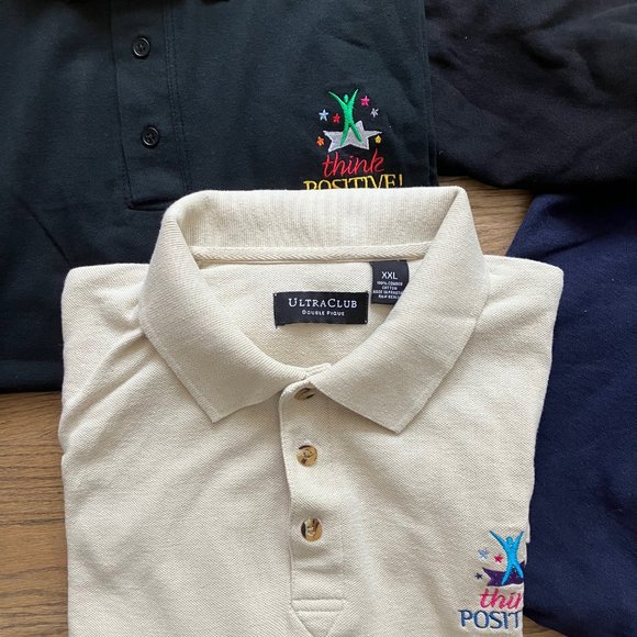 Ultra Club Think Positive Bundle of 4 Classic Polo Golf Shirts XXL - Picture 15 of 15